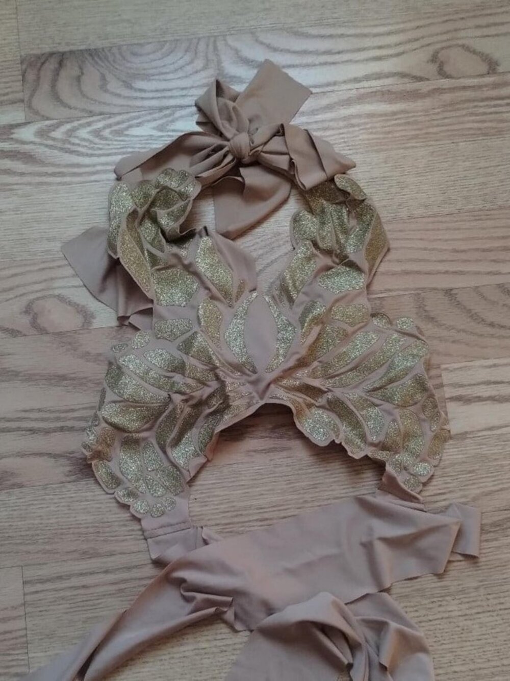 Gold butterfly top